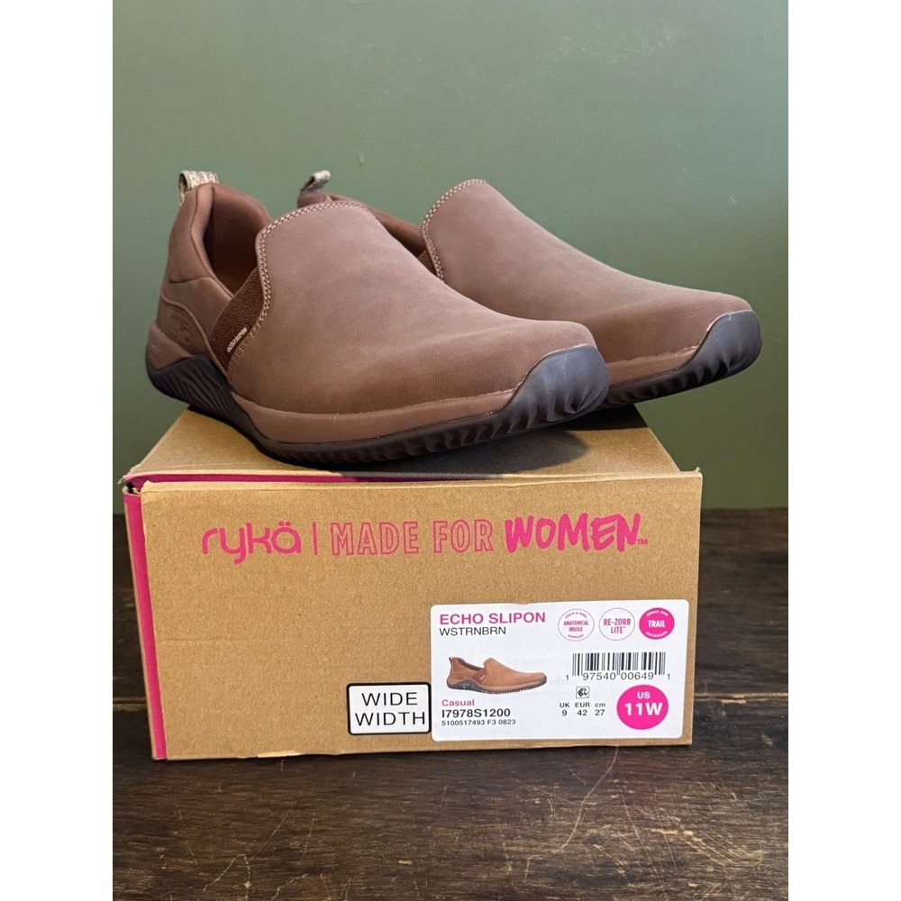 Ryka Echo Slipon Sneaker Shoe Women's Size 11 Wide Western Brown - Picture 8 of 8